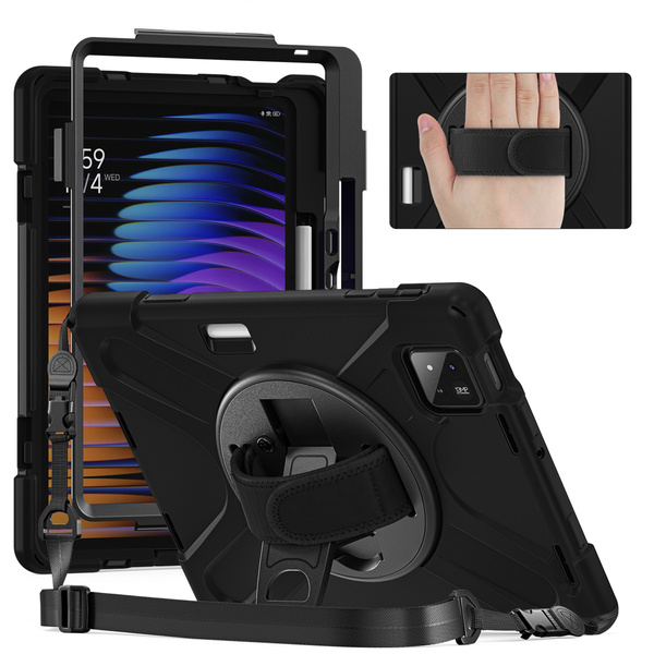 Etui pancerne do Xiaomi Pad 7 / 7 PRO / Pad 8 / 8 PRO / Pad 9 z uchwytem - czarne