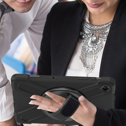 Etui Shockproof do Samsung Galaxy Tab A9 Plus 11 2023 X210 X215 X216, czarne - ochronne z podstawką