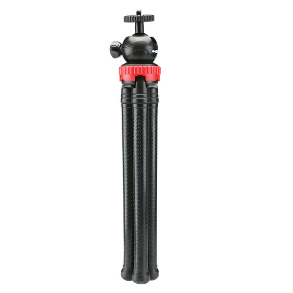 Uniwersalny elastyczny statyw tripod na telefon aparat GoPro gwint 1 / 4, czarny
