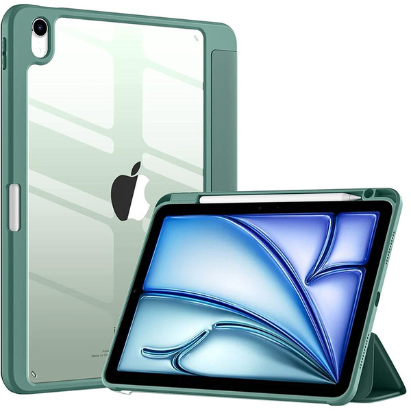 Etui Crystal Pencil do iPad Air 11 6 Gen M2 2024 / 7 Gen M3 2025 / iPad Air 11 Gen. 6 A2902 A2899 A2900, zielone - ochronne