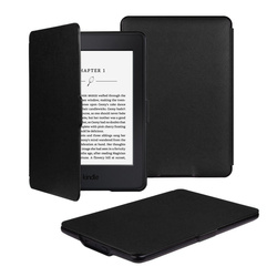 Etui do Kindle Paperwhite 1 2 3, czarne - ochronne z podstawką, dostęp do portów i przycisków