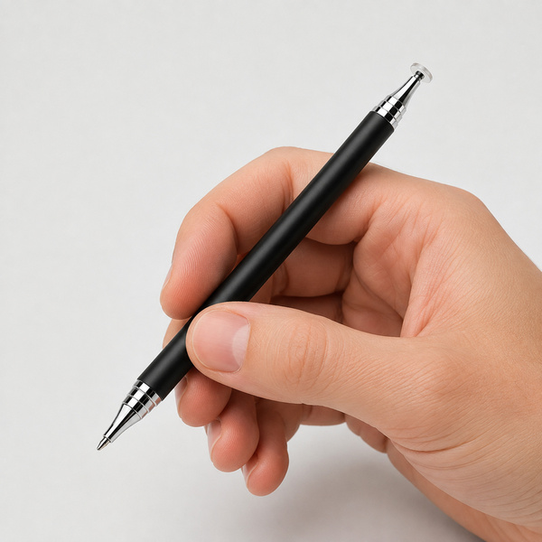 Precyzyjny rysik 2w1 z długopisem stylus pen do tabletu telefonu, czarny