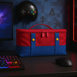 Etui Torba podróżna do Nintendo Switch 2 2025 z przegrodami wodoodporna, mario - ochronne z podstawką