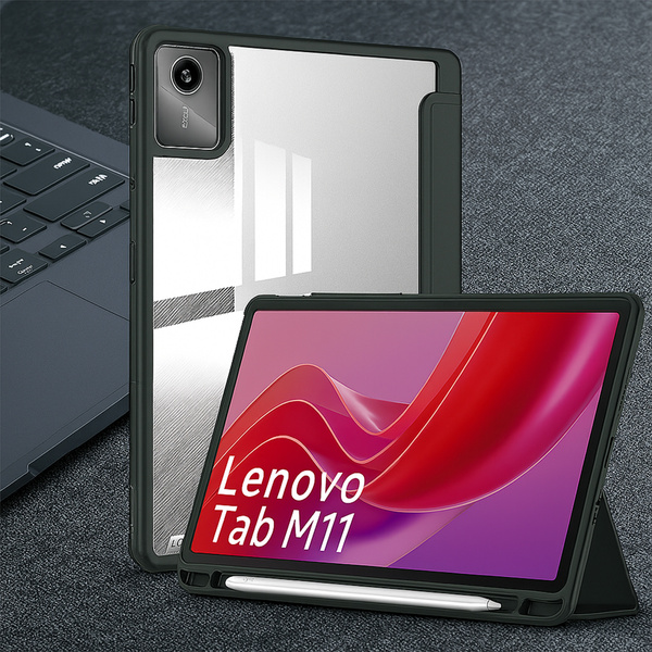 Etui Crystal case do Lenovo Tab M11 10.95 11 / 11 TB330, czarne - ochronne z podstawką