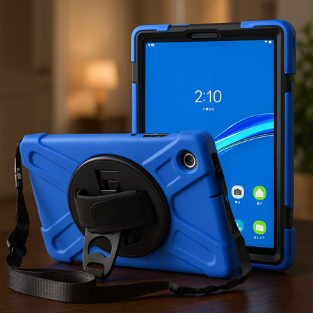 Etui Armor Strap z paskiem do Lenovo Tab M11 10.95 TB330FU TB330XU TB331FC, granatowe