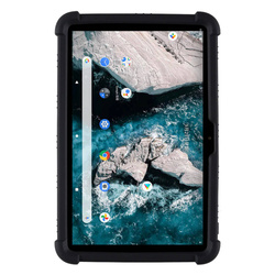 Etui Pancerne Armor do Nokia T20 10.4, czarne - ochronne z podstawką, dostęp do portów i przycisków