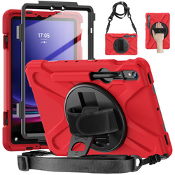Etui pancerne Shockproof z uchwytem do Samsung Galaxy Tab S9 FE/S9/S10 FE, czerwone
