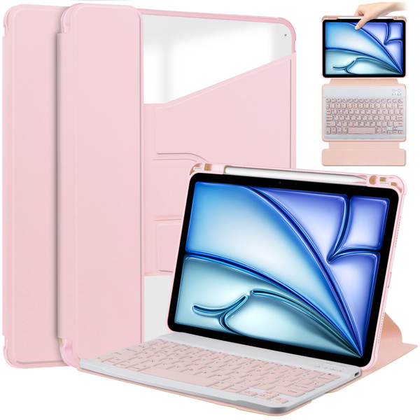 Etui z klawiaturą 360 do iPad Air 13 M4/ M3/ M2 2026/ 25/ 24 ochronne różowe