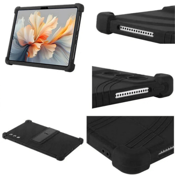 Etui Armor do Lenovo Yoga Tab Plus 12.7 2025, czarne - ochronne z podstawką, dostęp do portów i przycisków