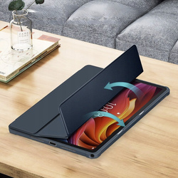 Etui z klapką Clear do Lenovo Tab K11 Plus 11.45 / Lenovo K11 Plus, granatowe - ochronne z podstawką