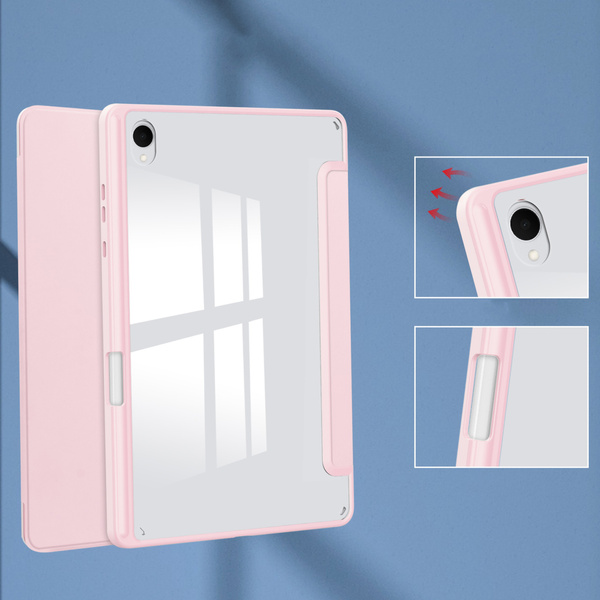 Etui Clear Pencil do Samsung Galaxy Tab S11 11 SM SMX736 z klapką, różowe - ochronne