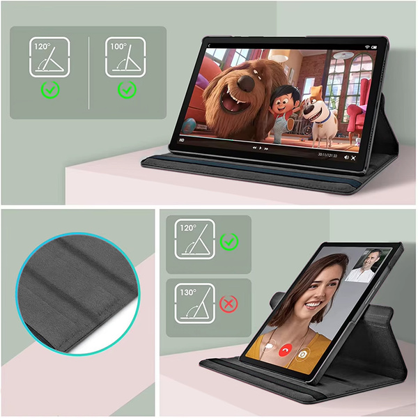 Etui Obrotowe do Lenovo Tab 10.1 2025 / 25 - ochronne z podstawką, dostęp do portów i przycisków