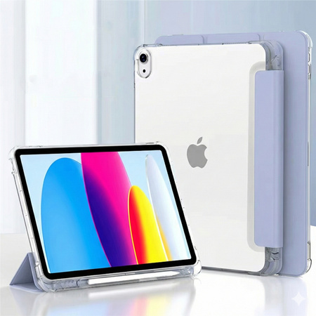Etui Crystal do Apple iPad 10.9 10 2022 / iPad 11 A16 2025 Gen 10 11, fioletowe - ochronne z podstawką