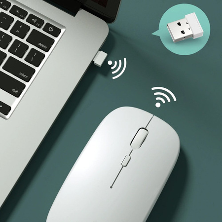 Bezprzewodowa mysz komputerowa Bluetooth z pasmem radiowym - CTMM (Czarna)