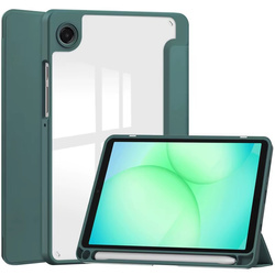 Etui Clear Pencil do Galaxy Tab A11+ 10.9 2025 X230/ X235/ X236 A9+ SM-X215/ X216, ciemnozielone