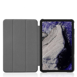 Etui Smart Case do Nokia T20, czarne - ochronne z podstawką, dostęp do portów i przycisków