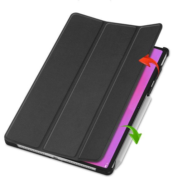 Etui Smart do Lenovo Yoga Tab Plus 12.7 2025 z klapką / Lenovo Idea Tab, czarne - ochronne z podstawką