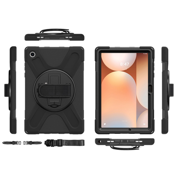 Etui do Samsung Galaxy Tab A11 Plus 10.9 2025 - Pancerne z szybką, uchwytem i paskiem