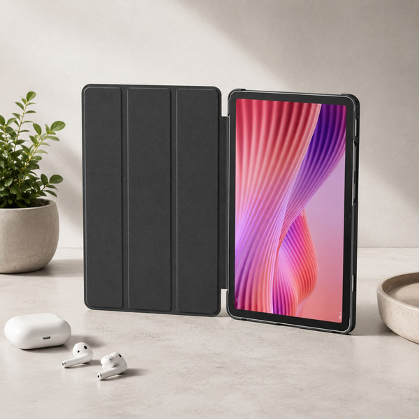 Etui Smart do Lenovo Tab One 8.7 2025 TB305FU TB305XU, ochronne z podstawką - czarne