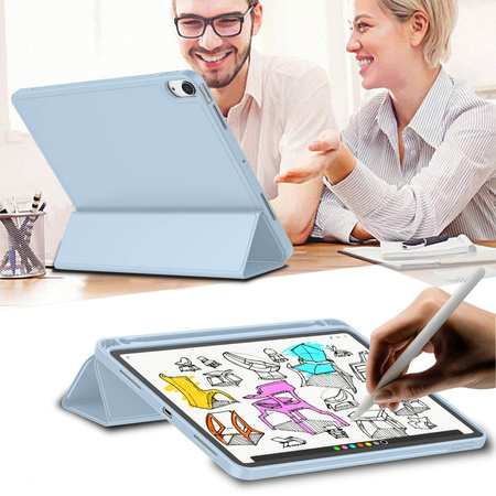 Etui Smart do iPad 10.9 2022 Gen. 10, niebieskie - ochronne z podstawką, dostęp do portów i przycisków