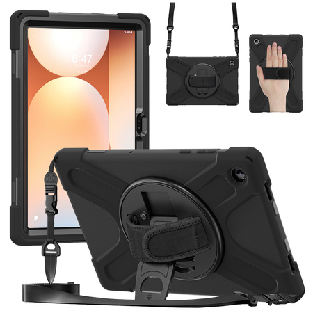 Etui do Samsung Galaxy Tab A9 Plus - Pancerne z uchwytem i paskiem