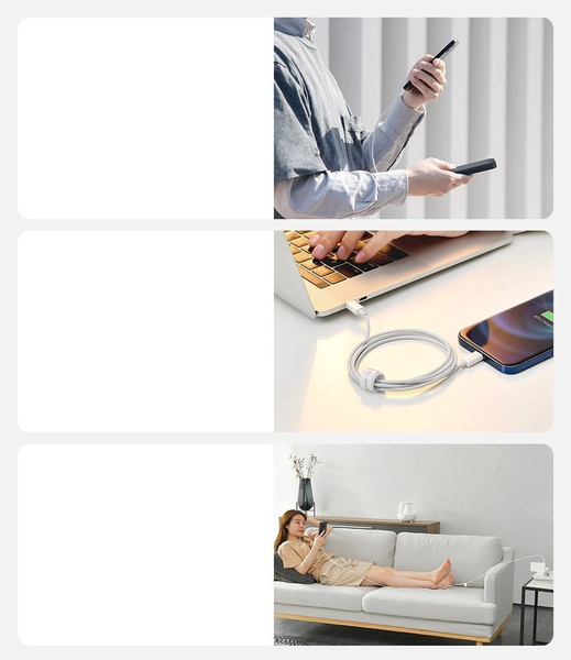 Kabel Baseus Superior Series USB-C / Lightning PD 20W 1 m, biały