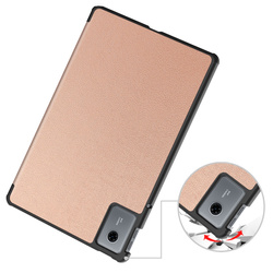 Etui Smart do Lenovo Idea Tab 11 2025 z klapką, złote - ochronne z podstawką