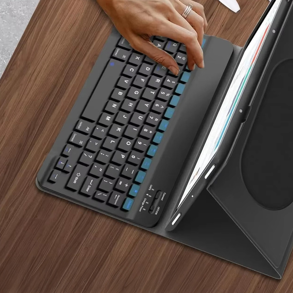 Etui z klawiaturą Bluetooth do Lenovo Idea Tab Plus 12.1 / Idea Tab Plus 12.1 2025, czarne - ochronne z podstawką