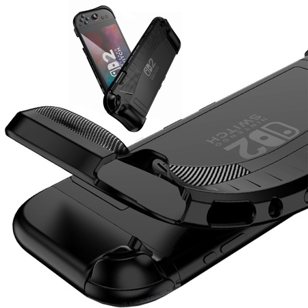 Etui do Nintendo Switch 2 2025 Lekkie do grania poprawia chwyt, czarne - ochronne z podstawką