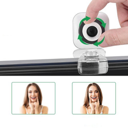 Kamera internetowa mikrofon do lekcji pracy video PC laptop 8812 z uchwytem, czarna