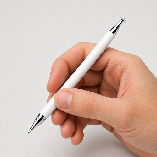 Precyzyjny rysik 2w1 z długopisem stylus pen do tabletu telefonu, biały