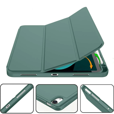 Etui Smart Pencil do iPad Air 11 M3 2025 Gen. 7 / M2 2024 Gen. 6, zielone - ochronne z podstawką