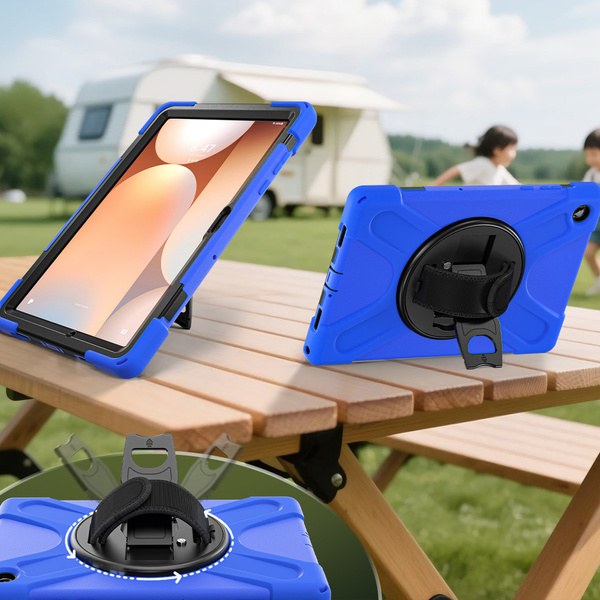 Etui do Samsung Galaxy Tab A9 Plus - Pancerne z uchwytem i paskiem
