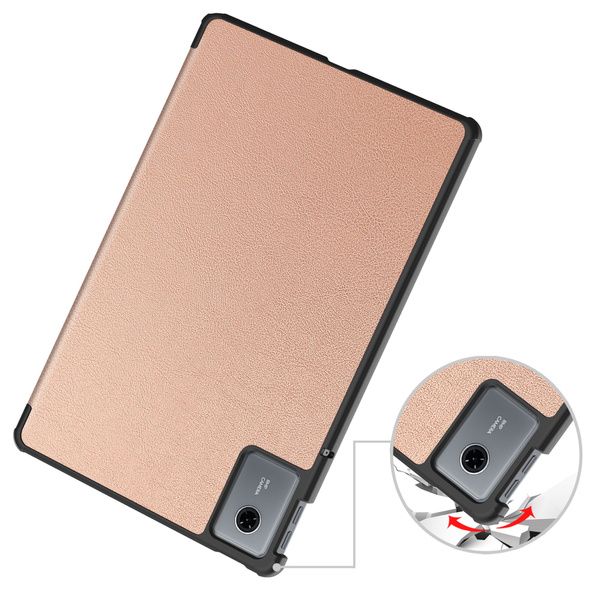 Etui Smart do Lenovo Idea Tab 11 2025 z klapką, złote - ochronne z podstawką