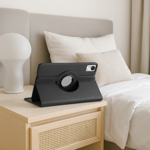 Etui Obrotowe 360 do Xiaomi Redmi Pad SE 2023 11, czarne - ochronne z podstawką, dostęp do portów i przycisków
