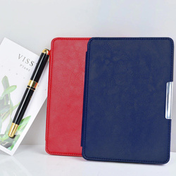 Etui Smart Skóra do Kindle Paperwhite 1 2 3, granatowe - ochronne z podstawką, dostęp do portów i przycisków