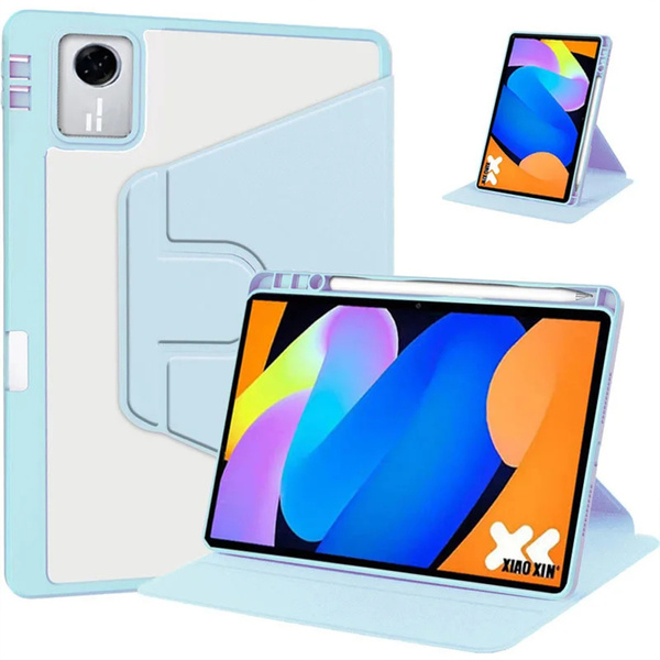 Etui Obrotowe Clear do Lenovo Idea Tab 11 2025, niebieskie - ochronne z podstawką