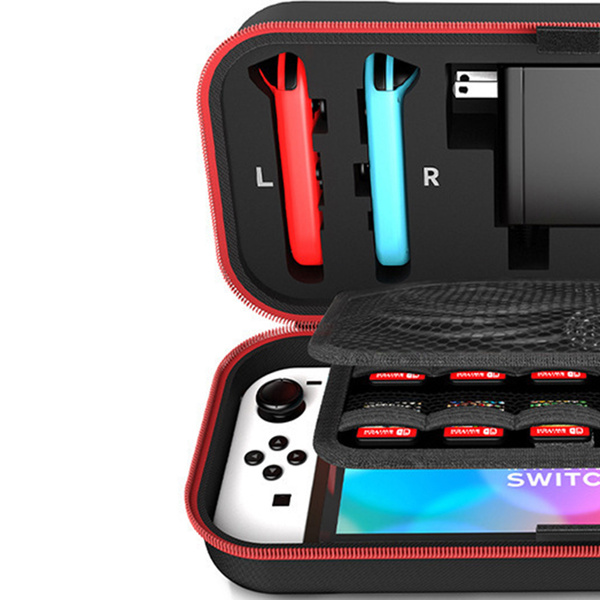 Etui podróżne walizka torba do Nintendo Switch 1, czerwone - ochronne z podstawką, dostęp do portów i przycisków