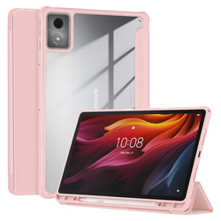 Etui z klapką Clear do Lenovo Tab K11 Plus 11.45 / Lenovo K11 Plus, różowe - ochronne z podstawką