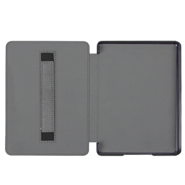 Etui Strap Case do Kindle Paperwhite 4, czarne - ochronne z podstawką, dostęp do portów i przycisków