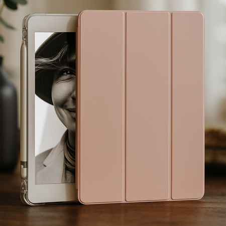 Etui Hard Crystal z uchwytem na rysik do Apple iPad 10.9 10 GEN 2022 / iPad 11 A16 11GEN 2025 - Pink