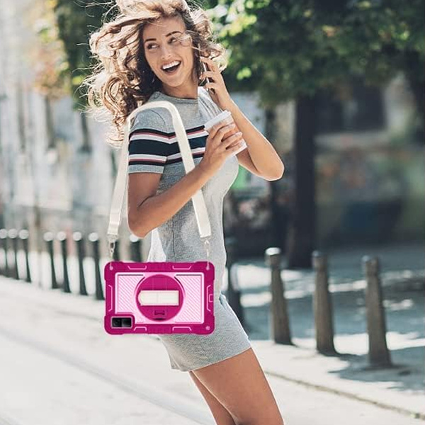 Etui pancerne z uchwytem Shockproof do Xiaomi Redmi Pad SE 2023 11 / Redmi Pad SE 11, różowe złoto - ochronne