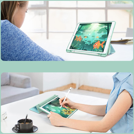 Etui GRAFICZNE do Apple iPad 10.9 2022 Gen 10 / 11 2025 A16 Gen 11 z klapką, zielone