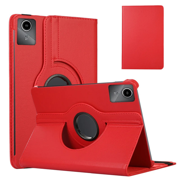 Etui Obrotowe 360 do Lenovo Tab M11 10.95, czerwone - ochronne z podstawką, dostęp do portów i przycisków