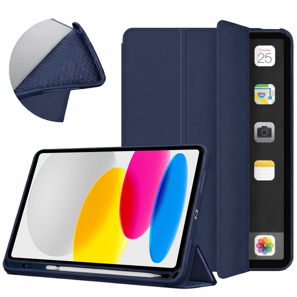 Etui Smart do iPad 10.9 2022 Gen. 10 / iPad 11 2025 A16 Gen. 11 z klapką, granatowe - ochronne z podstawką