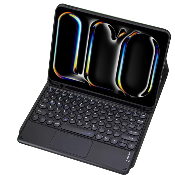 Etui z klawiaturą do iPad Pro 13 2024 M4 7 Gen. / Gen. 5 A2925, czarne - ochronne z podstawką