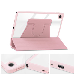 Etui 360 Crystal do Lenovo Tab 10.1 2025, różowe - ochronne z podstawką, dostęp do portów i przycisków