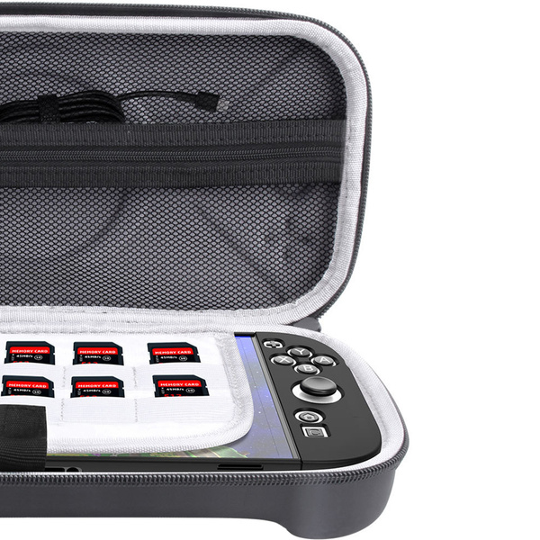 Etui Torba do Nintendo Switch 2 2025 na karty kabel wstrząsoodporna, czarne - ochronne z podstawką