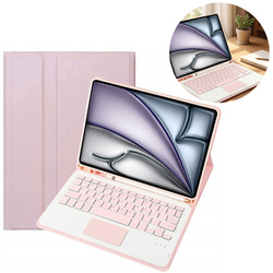 Etui i KLAWIATURA touchpad do iPad Air 11 M3 2025 / Air 11 M2 2024 GEN 7, 6, różowe