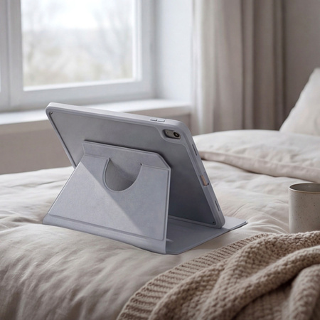 Etui OBROTOWE PENCIL do iPad 10.9 2022 Gen. 10/ 11 2025 A16 Gen. 11 WAKE UP, szare